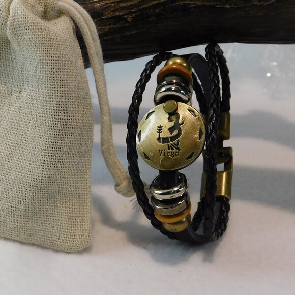 "Virgo" Leather Bracelet - Picture 9 of 11